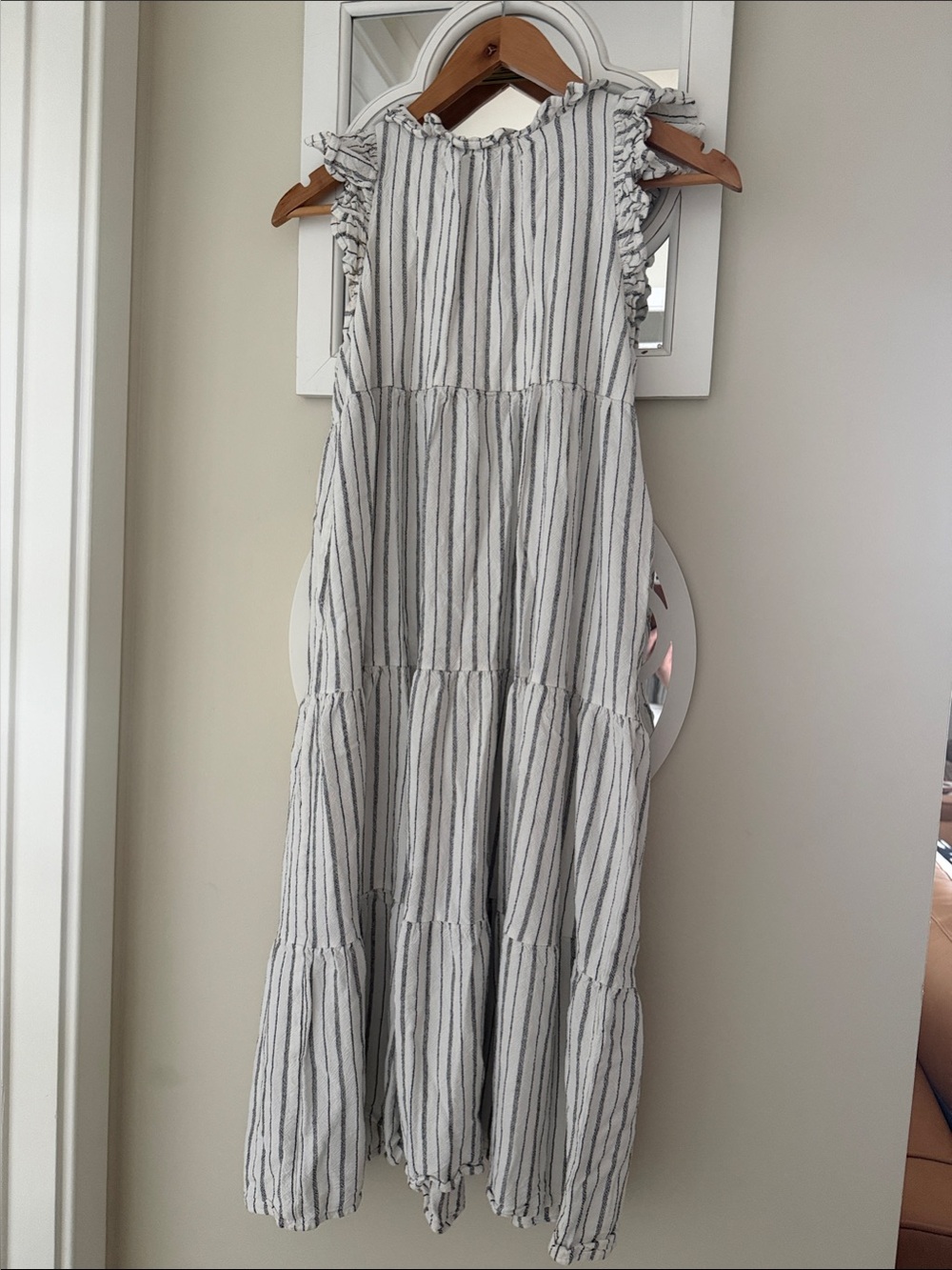 Jacquie the Label Women’s Striped Ruffled Sleeve Maxi Dress - Picture 1 of 4